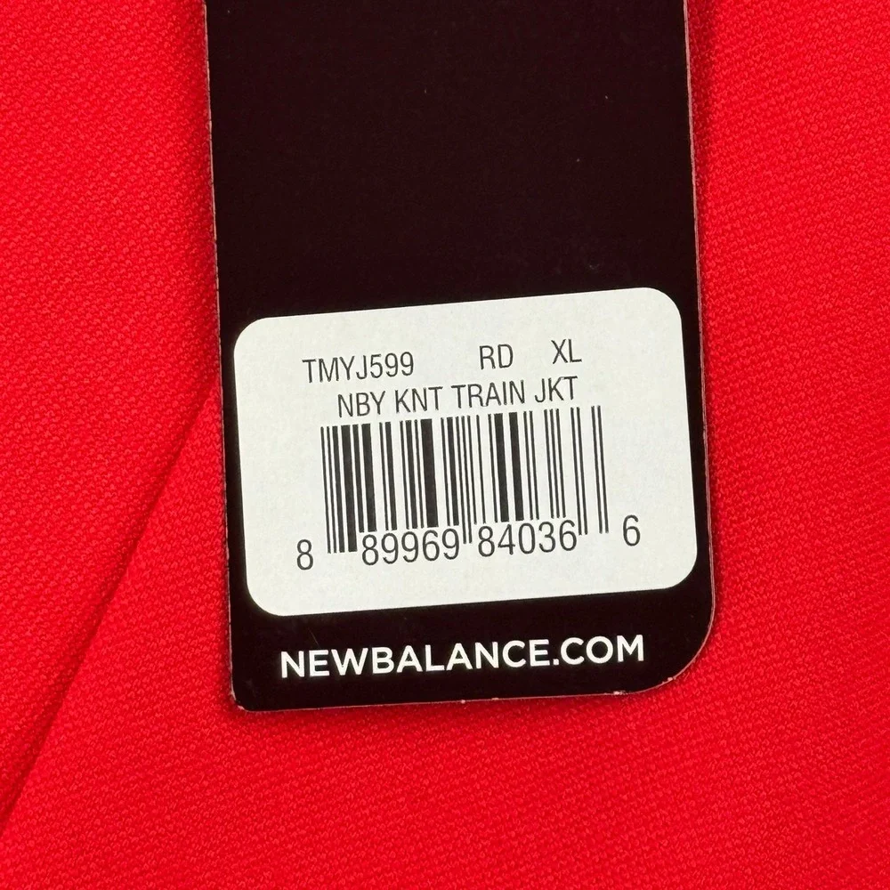 New Balance Jacket Kids Boys XL Red Knit Training Track Full Zip Athletic‎ NWT